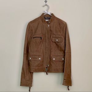 💖Gorgeous Coach Leather Moto Jacket Brown Small